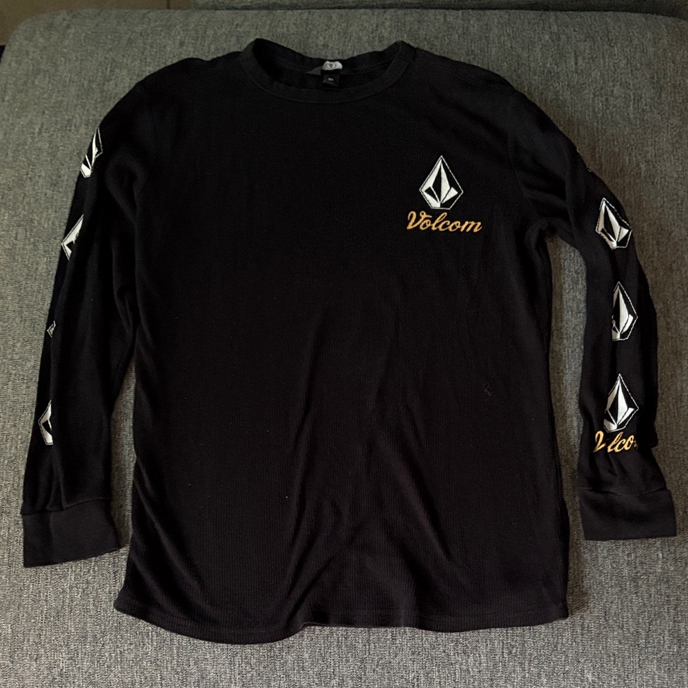 Volcom Men's thermal Black Long Sleeve Shirt